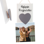 Drewniana tabliczka 'Najlepsza Przyjaciółka' ze spinaczem do przypięcia zdjęcia. 12x8,5 cm