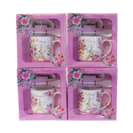 KUBEK CERAMICZNY W OZDOBNYM OPAKOWANIU - KWIATY