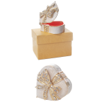 Puzderko metalowe z kryształkami w kształcie serca z kokakardką .5.5x6.5x3,5 cm