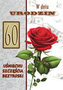 Karnet okolicznościowy z kopertką 'W Dniu 60 Urodzin'