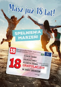 Karnet Masz już 18 lat z dowodem osobistym