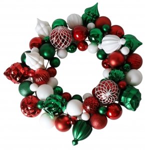 WIENIEC Z BOMBEK CZERWONO-ZIELONO-BIAŁY DUŻY 48X48X12 CM