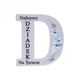 Litera 3d z napisem Najlepszy Dziadek na Świecie. Wysokość 19.8 cm