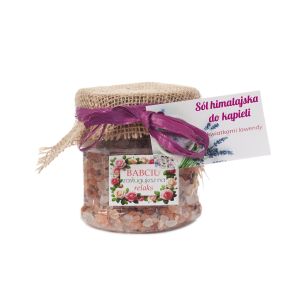 Himalajska sól do kąpieli z kwiatkami lawendy Babciu zasługujesz na relaks