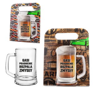 Kufel do piwa w ozdobnym opakowaniu Gasi pragnienie Rozpala zmysły - 500ml