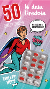 Karnet Urodzinowy 50 lat z tabletkami