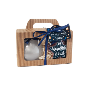 Zestaw świąteczny himalajska sól do kąpieli z kwiatem lawendy + mydło