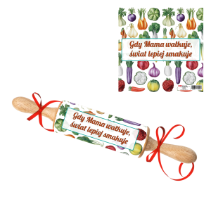 Drewniany wałek do ciasta Gdy Mama wałkuje, świat lepiej smakuje