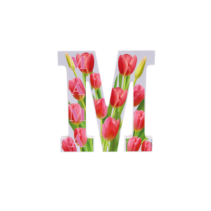 Litera 3d z napisem Mama tulipany, 15 cm