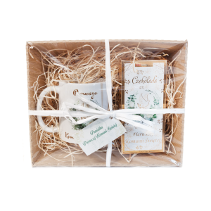 Zestaw Pamiątka Pierwszej Komunii Świętej - kubek + czekolada - gołąb