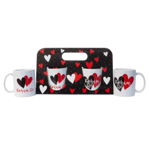 Komplet dwóch kubków w ozdobnym dwustronnym opakowaniu Kocham Cię 