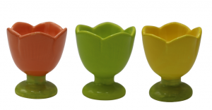 KIELISZEK CERAMICZNY NA JAJKO MIX 3 KOLORÓW DISPLAY 6x6x6,5 cm 