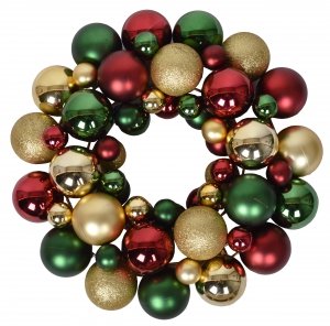 WIENIEC Z BOMBEK ZŁOTO-ZIELONO-BURGUNDOWY MAŁY DIA 35,5 CM