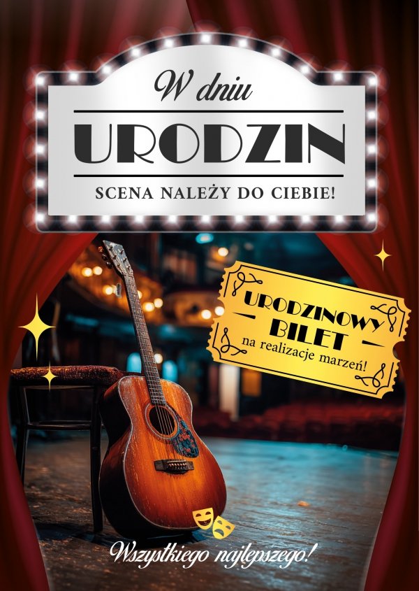 Kartka z kopertą W Dniu Urodzin Scena nalezy do Ciebie