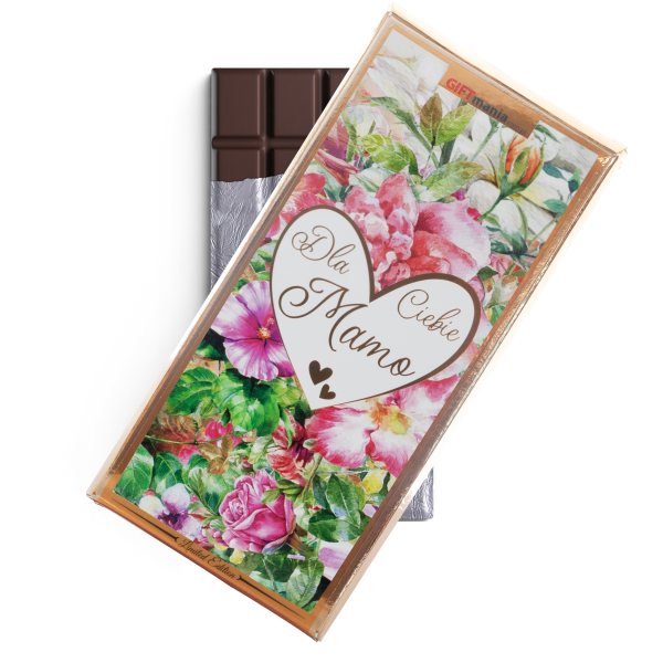 Czekolada mleczna w złotym opakowaniu z napisem "Dla Ciebie Mamo". 90g