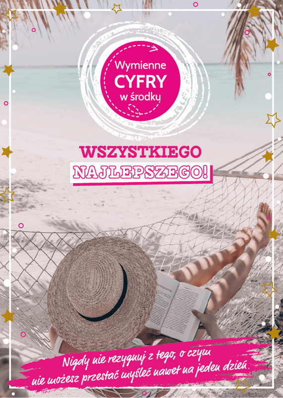 Karnet Z Okazji Urodzin ( z wymiennymi cyframi w środku)