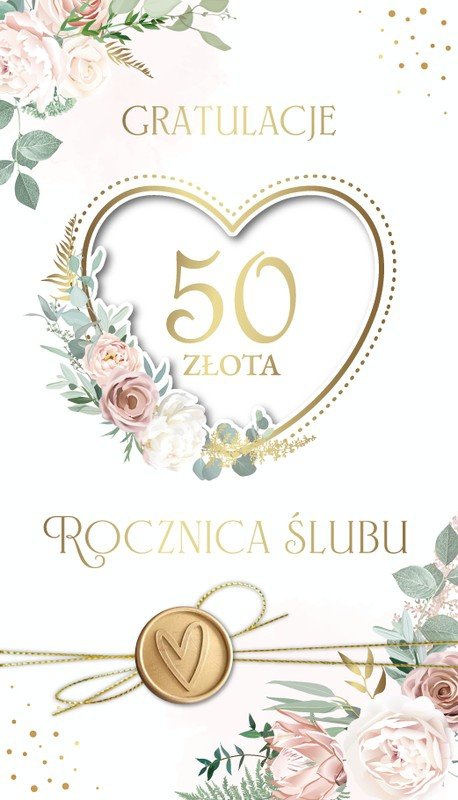 Kartka PREMIUM 50 Rocznica  22.4x13.7 cm