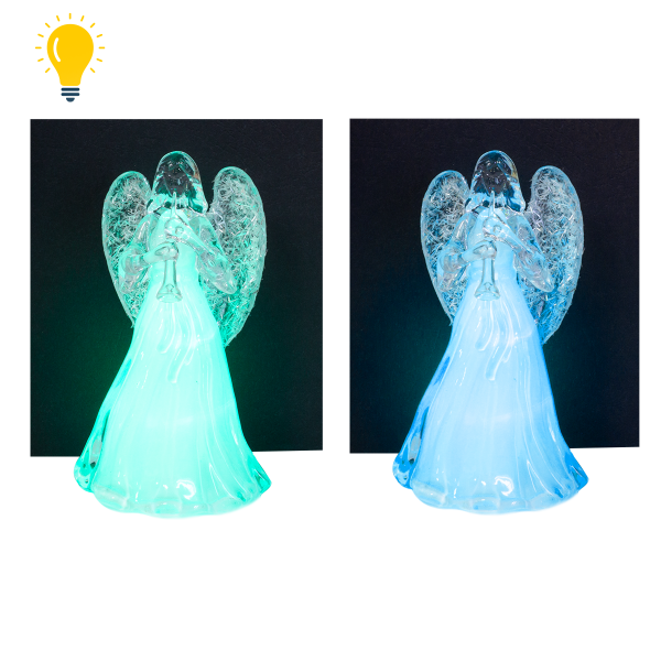 Figurka ANIOŁ akrylowa z oświetleniem LED, różne kolory. Mix wzorów. 7x7.3x13cm