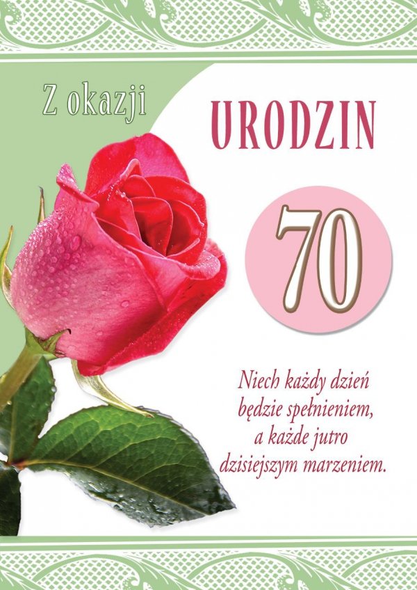 Karnet okolicznościowy z kopertką 'Z okazji 70 Urodzin&quot;'