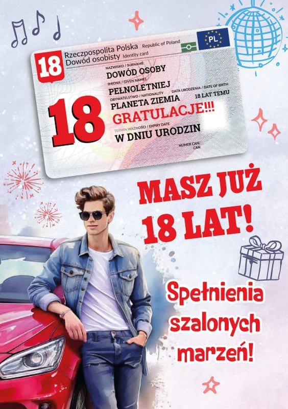 Karnet  Masz już 18  lat z dowodem osobistym