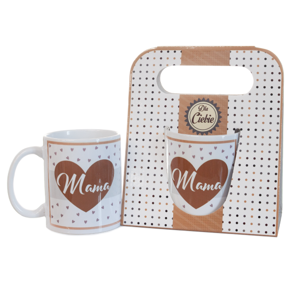 Kubek ceramiczny w ozdobnym opakowaniu z napisem &quot;Mama&quot;