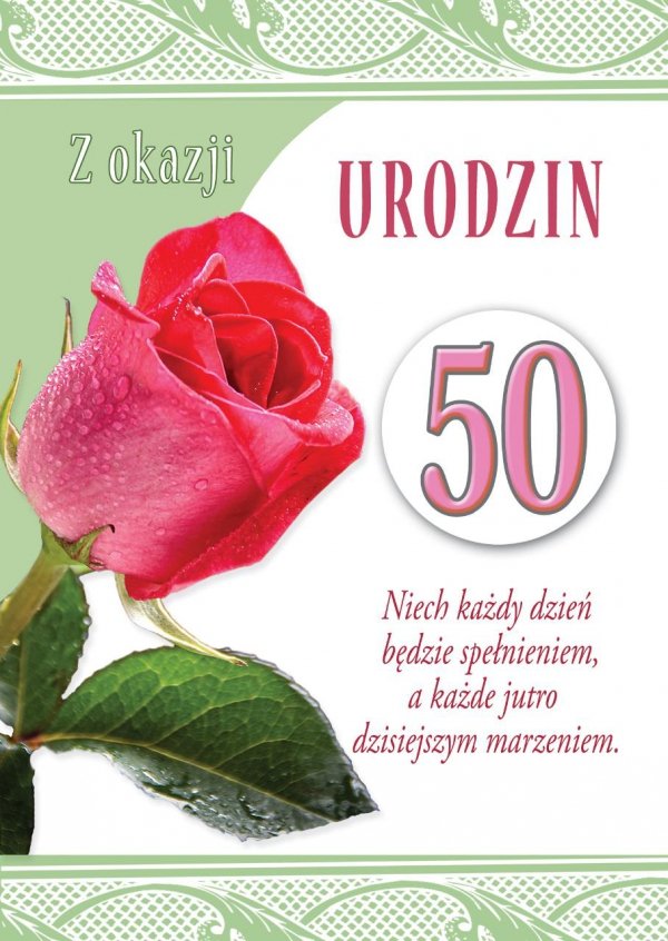 Karnet okolicznościowy z kopertką 'Z okazji 50 Urodzin&quot;'