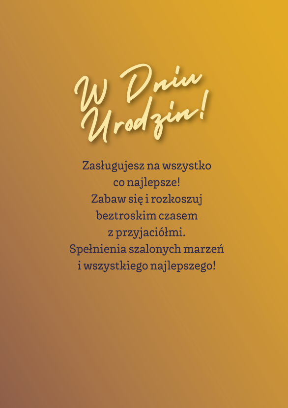 Karnet  W Dniu Urodzin 50