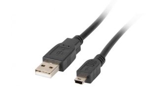 Kabel USB 2.0 Lanberg mini AM-BM5P(CANON) 0,3m czarny