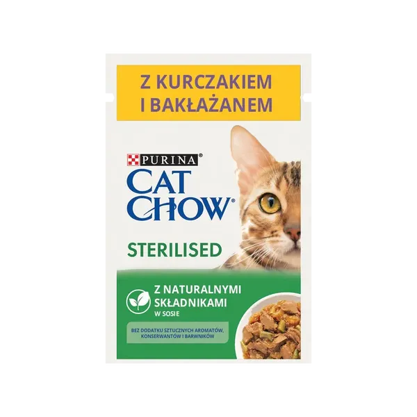 Purina Cat Chow Sterilised Karma Z Kurczakiem I Bakłażanem W Sosie 85g